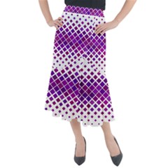 Pattern-box Purple White Midi Mermaid Skirt by nateshop