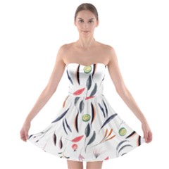 Watercolor-fruit Strapless Bra Top Dress by nateshop