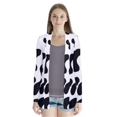 Cow Pattern Drape Collar Cardigan by BangZart