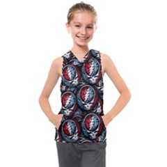 Grateful Dead Pattern Kids  Sleeveless Hoodie