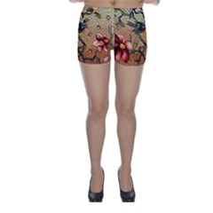 Flower Cubism Mosaic Vintage Skinny Shorts by Jancukart