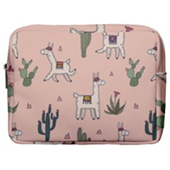 Llamas Pattern Make Up Pouch (large) by Jancukart