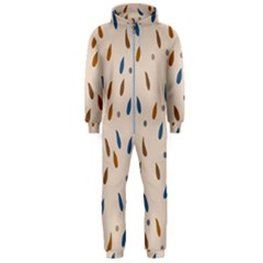 Raindrops Water Drops Pattern Hooded Jumpsuit (men) by Amaryn4rt