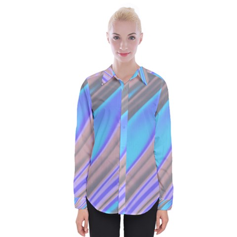 Wave Abstract Texture Design Womens Long Sleeve Shirt by Amaryn4rt