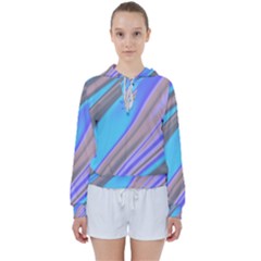 Wave Abstract Texture Design Women s Tie Up Sweat by Amaryn4rt