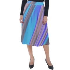 Wave Abstract Texture Design Classic Velour Midi Skirt 