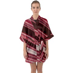 Wave Texture Design Pattern Art Half Sleeve Satin Kimono 