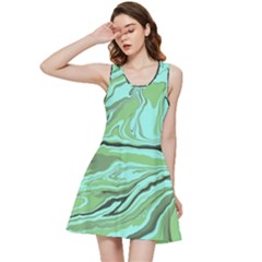 Waves Marbled Abstract Background Inside Out Racerback Dress by Amaryn4rt