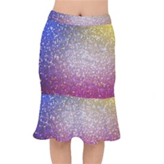 Glitter Particles Pattern Abstract Short Mermaid Skirt by Amaryn4rt