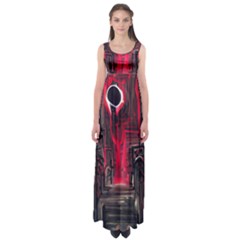 Stranger Things Fantasy Dark  Red Empire Waist Maxi Dress by Amaryn4rt