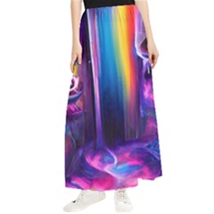 Purple Drawing Digital Art Maxi Chiffon Skirt by Amaryn4rt