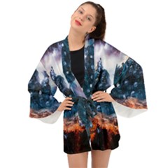 Artificial Intelligence Surreal Long Sleeve Kimono by Amaryn4rt