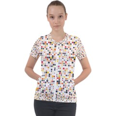 Art Pattern Design Wallpaper Short Sleeve Zip Up Jacket