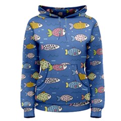 Sea Fish Blue Submarine Animals Women s Pullover Hoodie by Amaryn4rt