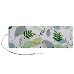 Leaves Foliage Pattern Abstract Roll Up Canvas Pencil Holder (m)