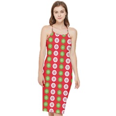 Festive Pattern Christmas Holiday Bodycon Cross Back Summer Dress by Amaryn4rt