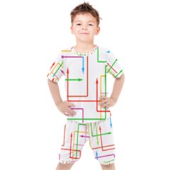 Arrows Direction Productionplanning Kids  Tee And Shorts Set by Wegoenart