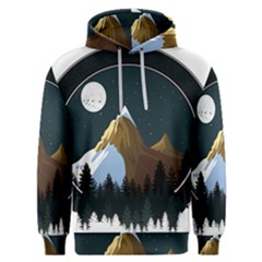 Mountains Forest Moon Stars View Men s Overhead Hoodie by Wegoenart