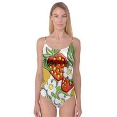 Strawberries Berry Strawberry Leaves Camisole Leotard  by Wegoenart