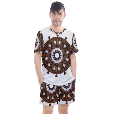 Gear Clockwork Decorative Fancy Men s Mesh Tee And Shorts Set by Wegoenart