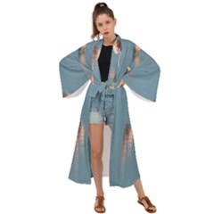 Flamingo Birds Plumage Sea Water Animal Exotic Maxi Kimono by artworkshop