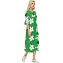 Flowers Art Pattern Floral Double Cuff Midi Dress View3