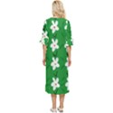 Flowers Art Pattern Floral Double Cuff Midi Dress View4