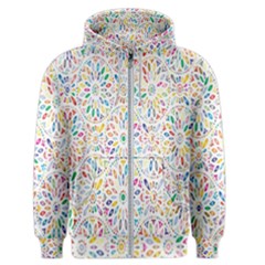 Flowery Floral Abstract Decorative Ornamental Men s Zipper Hoodie by artworkshop