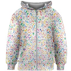 Flowery Floral Abstract Decorative Ornamental Kids  Zipper Hoodie Without Drawstring by artworkshop