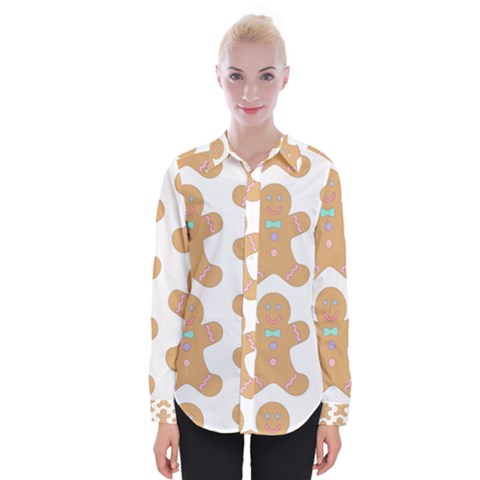 Happy Birthday Pattern Christmas Biscuits Pastries Womens Long Sleeve Shirt by artworkshop