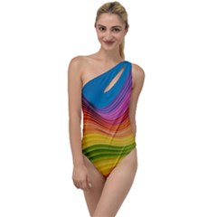  Rainbow Pattern Lines To One Side Swimsuit by artworkshop