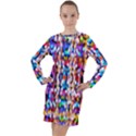 Abstract Background Blur Long Sleeve Hoodie Dress View1