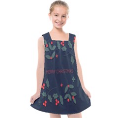 Merry Christmas Holiday Pattern  Kids  Cross Back Dress by artworkshop