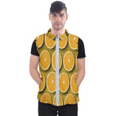 Orange Slices Cross Sections Pattern Men s Puffer Vest by artworkshop