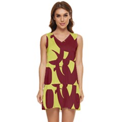 Illustration Art Pattern Design Painting- Tiered Sleeveless Mini Dress by Wegoenart