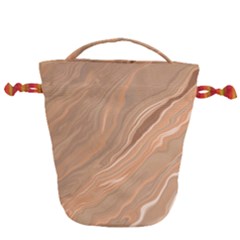 Abstract Marble Effect Earth Stone Texture Drawstring Bucket Bag