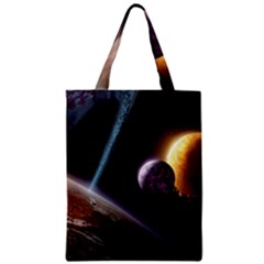 Planets In Space Zipper Classic Tote Bag