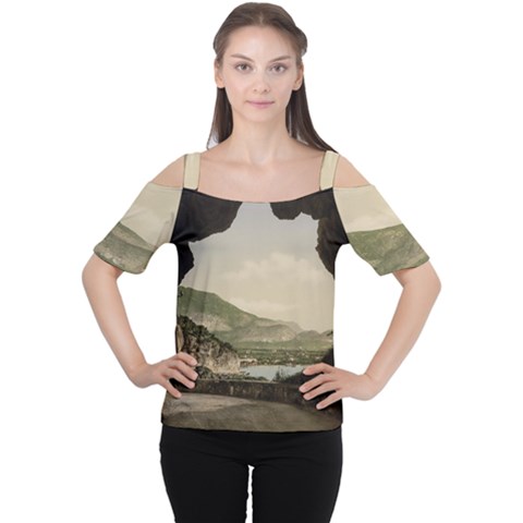 Ponale Road, Garda, Italy  Cutout Shoulder Tee by ConteMonfrey