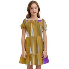 Europa Positive Thinking Mountain Kids  Puff Sleeved Dress by Wegoenart