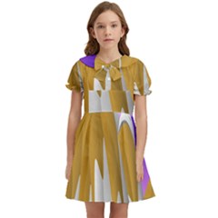 Europa Positive Thinking Mountain Kids  Bow Tie Puff Sleeve Dress by Wegoenart