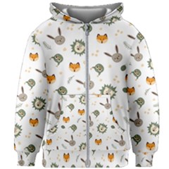 Rabbit, Lions And Nuts  Kids  Zipper Hoodie Without Drawstring by ConteMonfrey