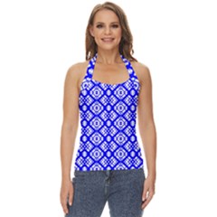Portuguese Tiles Vibes Plaids Basic Halter Top by ConteMonfrey
