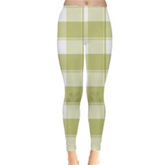 Green Tea - White And Green Plaids Leggings  by ConteMonfrey