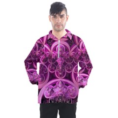 Fractal-math-geometry-visualization Pink Men s Half Zip Pullover