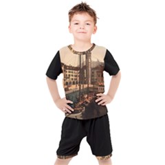  The Harbor, Riva, Lake Garda, Italy 1890-1900 Kids  Tee And Shorts Set by ConteMonfrey