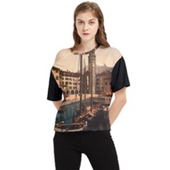  The Harbor, Riva, Lake Garda, Italy 1890-1900 One Shoulder Cut Out Tee by ConteMonfrey