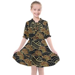 Oriental Traditional Seamless Pattern Kids  All Frills Chiffon Dress by Wegoenart