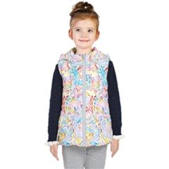 Floral Pattern Kids  Hooded Puffer Vest by nateshop