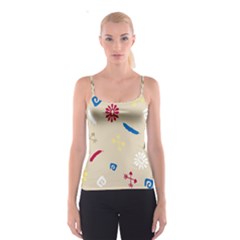 Pattern-star Moca Spaghetti Strap Top by nateshop