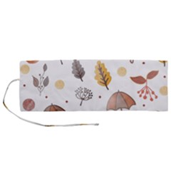 Autumn Boho Art Boho Background Roll Up Canvas Pencil Holder (m)